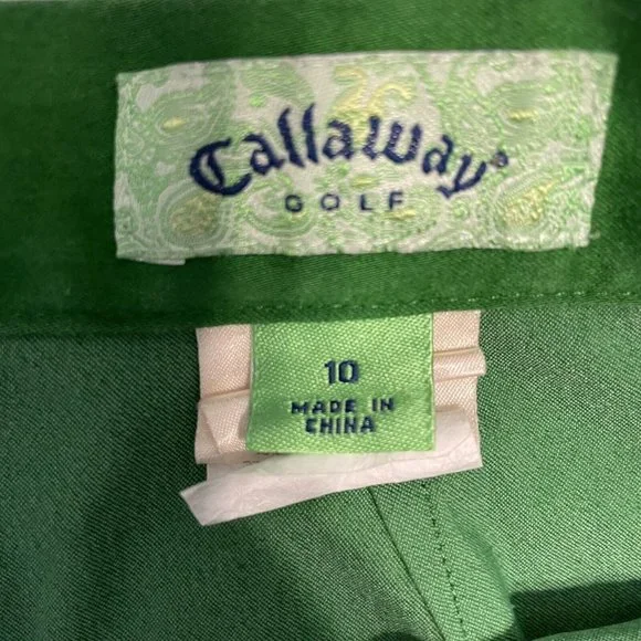 callaway Ladies 10 Tennis Golf pickleball green skort zipper stretch slit - Picture 2 of 8